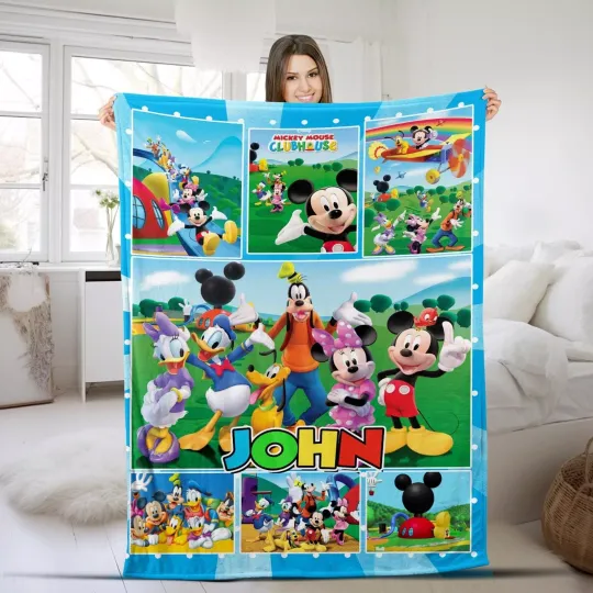 Discover Personalized Mickeyy And Friends Blanket, Disneyyy Cartoon Blanket,Minniee Mickeyy