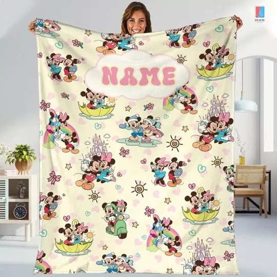 Discover Personalized Mickeyy Minniee Blanket, Disneyyland Blanket, Magicc Kingdom Blanket