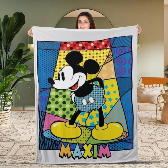 Discover Custom Name Disneyyy Mickeyy mouse Blanket, Disneyyland Birthday Gifts, Retro Mickeyy