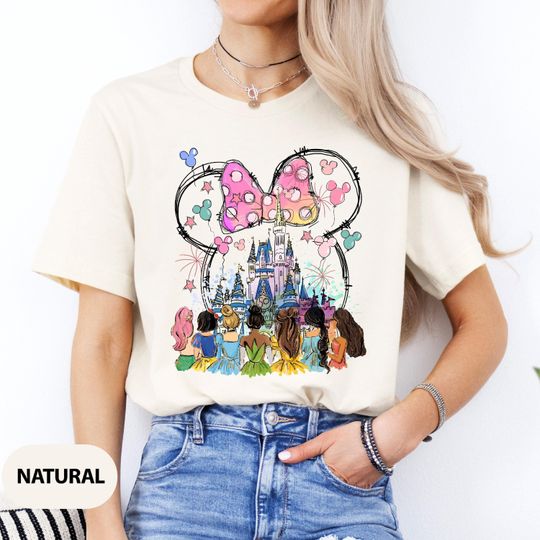 Discover Retro Disneyyy Princess Shirt, Watercolor Magic Castle Princess Shirt