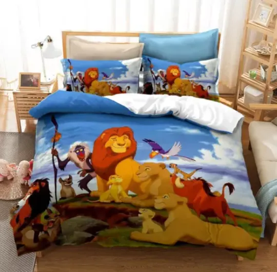 Discover Bedding Set Lion King Quilt Duvet Cover Pillowcase Single