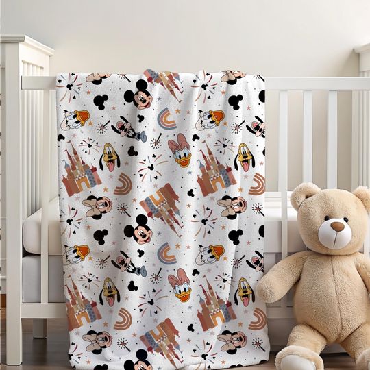 Discover Mickeyy Castle Baby Blanket, Baby Shower Gift