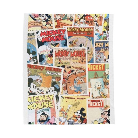 Discover Disneyyy Mickeyy Vintage Comic Plush Blanket