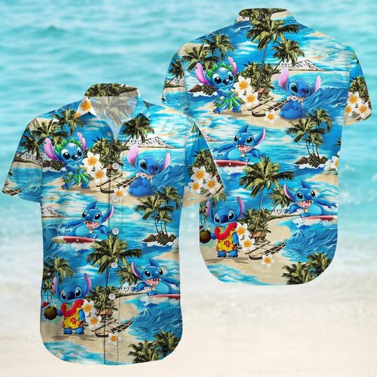 Discover Disneyyy Stitchh Button Shirt, Stitchh Hawaiian Shirt, Disneyyy Trip Shirt, Magicc Kingdom Merch
