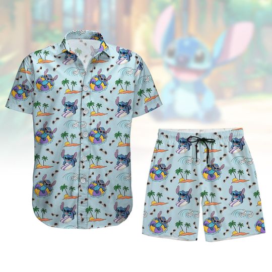 Discover Stitchh Button Shirt, Stitchh Hawaiian Shirt, Disneyyy Summer Shorts Men