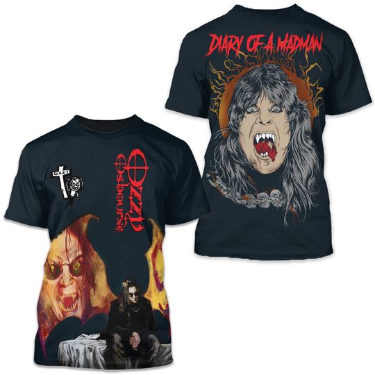 Discover Ozzy Osbourne Diary Of A Madman Fan 3D T-Shirt For Men Women S-5XL