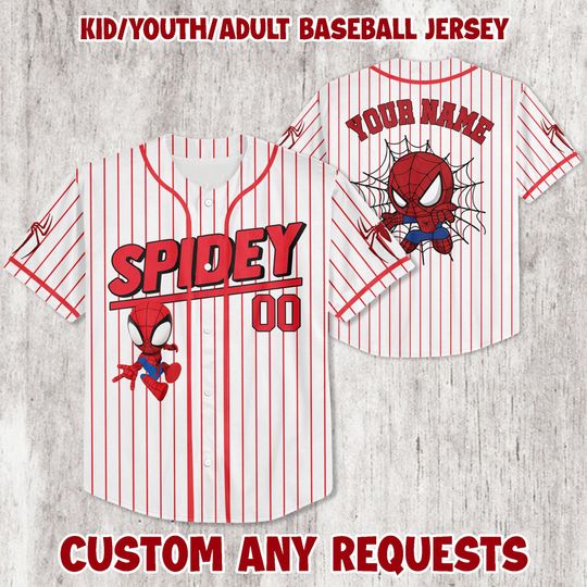 Discover Custom Spidey Baseball Jersey, Personalize Disneyyy Spidey Jersey Shirt