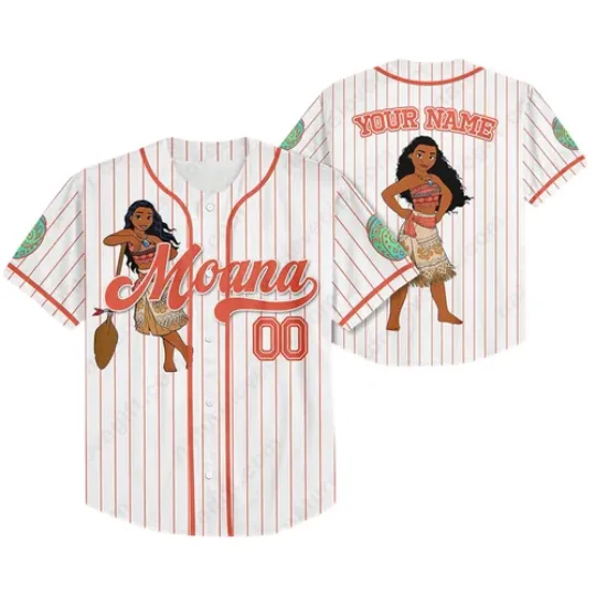 Discover moanaa Disneyyy Customized Baseball Jerseys With Name Number
