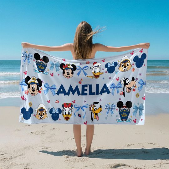 Discover Custom Disneyyy Cruise Beach Towel, Disneyyy Cruise Line, Mickeyy Beach Towel, Personalized Beach