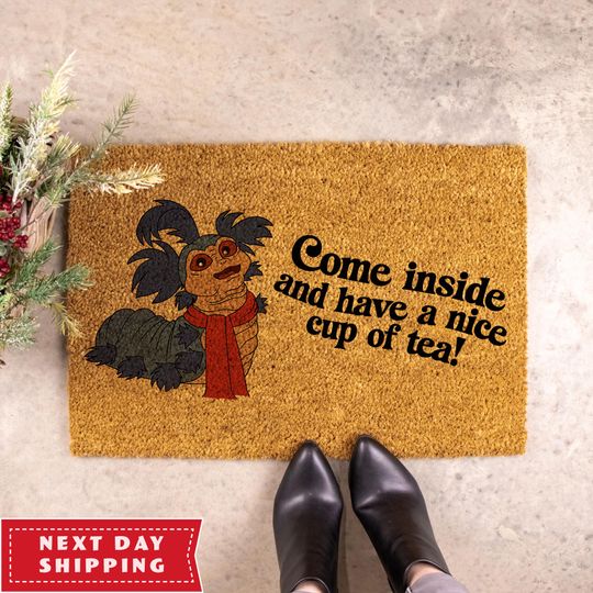 Discover Come Inside And Have A Nice Cup Of Tea Doormat, Home Decor, Welcome Mat, Movie Lover Gift