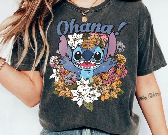 Discover Retro Disneyyy Stitchh Ohana Shirt, Disneyyy Lilo And Stitchh T-shirt