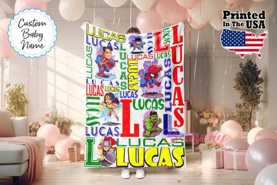 Discover Custom Superhero Blanket For Boy and Girl, Personalized Movie Blanket For Kids