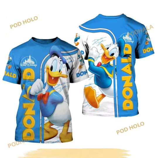 Discover Cute Donald Duckk Tshirt Pattern Disneyyy Cartoon Outfits Unisex Casual 3D Shirt