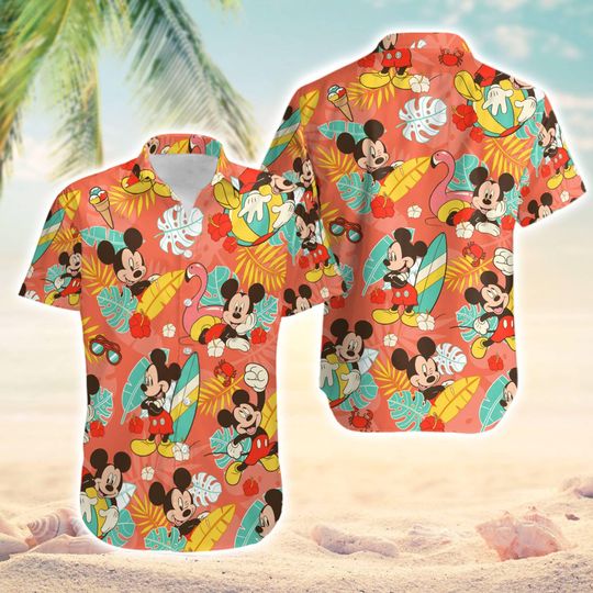 Discover Mickeyy mouse Floral Hawaii Shirt, Mickeyy Tropical Hawaiian Shirt