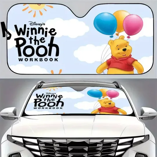 Discover Disneyyy winniee the poohh Car Sunshade, UV Protection, gift for Mother'S Day