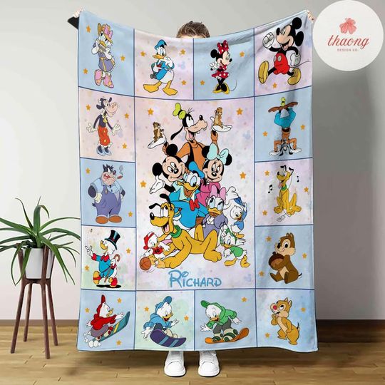 Discover Personalized Mickeyy & friends Disneyyy character blanket, Mickeyy Minniee Blanket