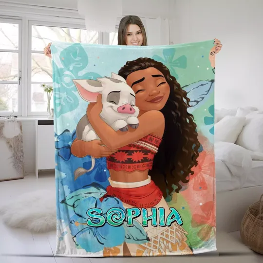 Discover Personalized moanaa Blanket Princess Blanket, Baby Name Blanke, Disneyyy Princess
