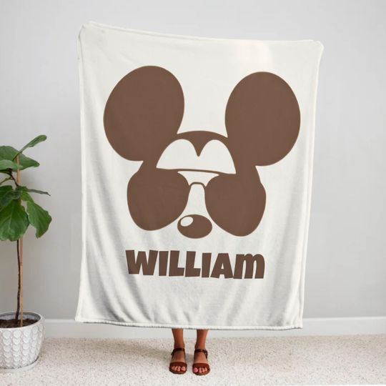 Discover Personalized Retro Mickeyy Blanket, Mickeyy Minniee Blanket, Retro Disneyyy Blanket
