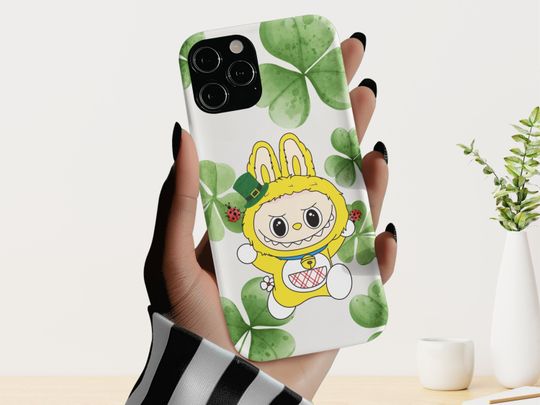 Discover Lucky Labubu Phone Case Four leaf Clover Cute Labubu Phone Case