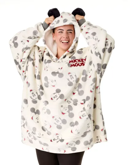 Discover Disneyyy Beige Mickeyy mouse Blanket Hoodie Womens