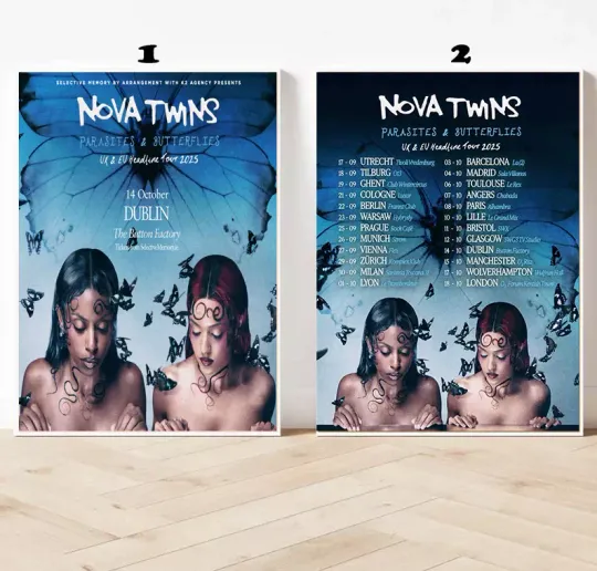 Discover NOVA TWINS Parasites & Butterflies UK-EU tour 2025 poster