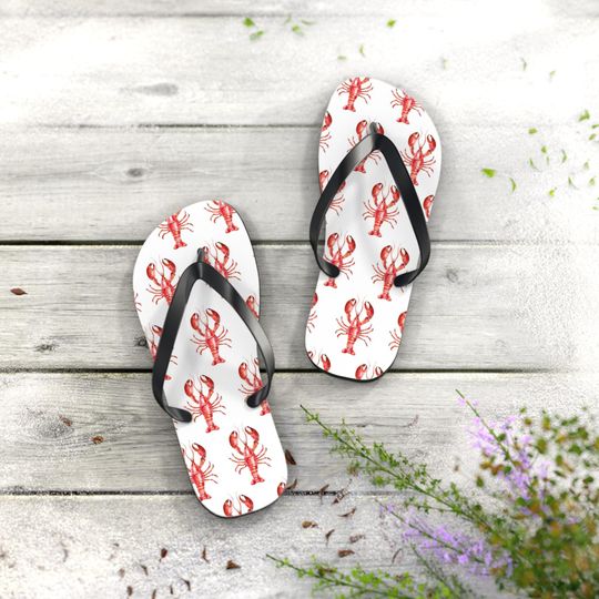 Discover Red Lobster Flip Flops shoes lobstah Maine ME New England Massachusetts clothes gear summer beach