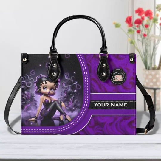 Discover Personalized Betty Boop Leather Handbag, Betty boop gift, Woman Leather Handbag