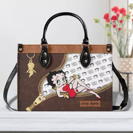 Discover Personalized Betty Boop Leather Handbag, Betty boop gift, Woman Leather Handbag