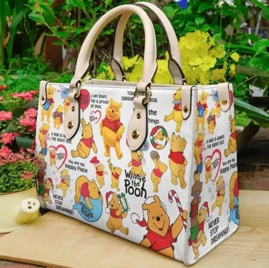 Discover winniee the poohh Leather Handbag, Disneyyy Leather Handbag, gift Woman