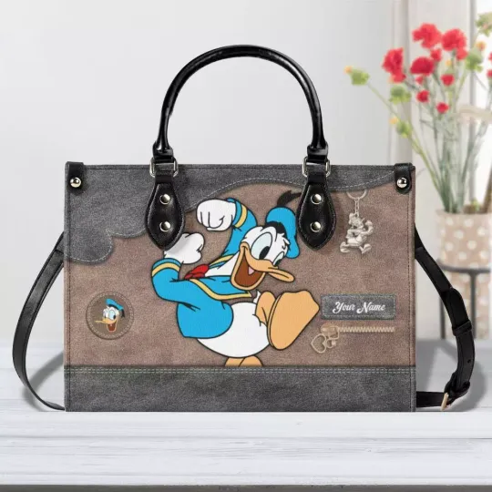 Discover Cute Donald Duckk Leather Handbag, Donald Duckk Women Bags, Disneyyy Leather Handbag