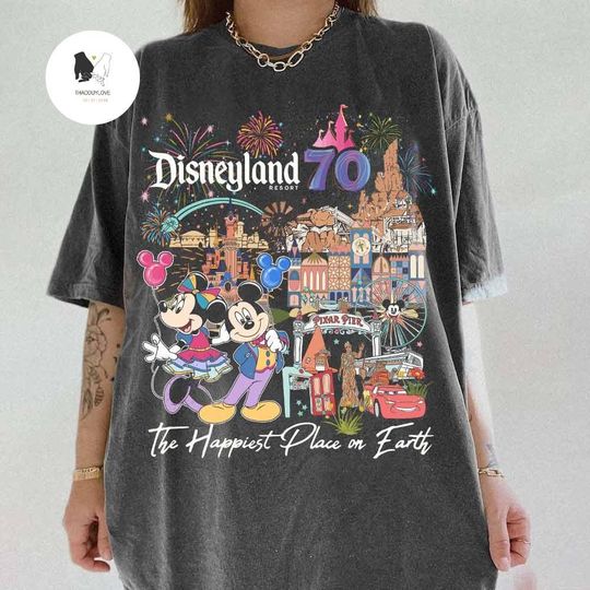 Discover Vintage Mickeyy Minniee Disneyyland 70th Anniversary T-shirt, Disneyyland 1955-2025 shirt