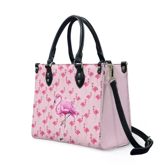 Discover Flamingo Scyrub Leather Handbag, Disneyyy Leather Handbag, gift Woman