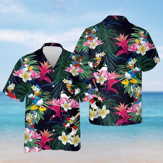 Discover Donald Hawaiian Shirt, Disneyyy Trip Button Shirt, Donald Duckk Hawaiians