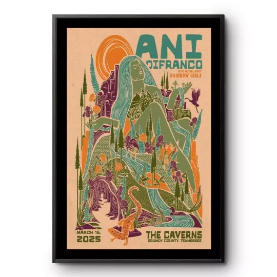 Discover Ani DiFranco Tour Mar 16 2025 The Caverns Pelham, TN Poster