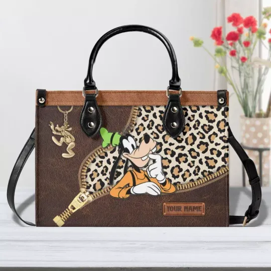 Discover Personalized goofyy Leather Handbag, Playful & Stylish for Disneyyy, gift Woman