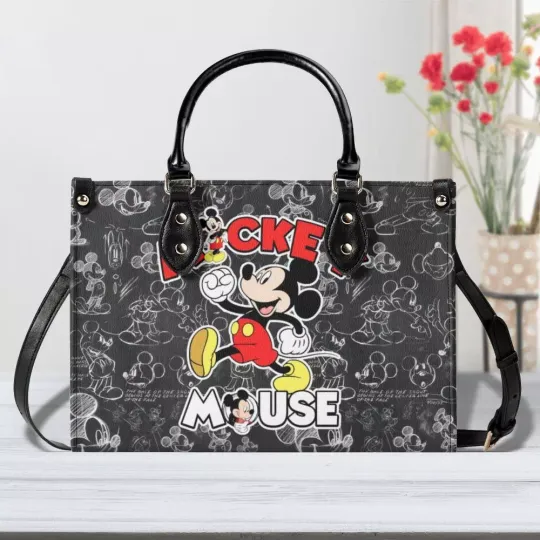 Discover Mickeyy Women Leather Handbag & Wallet, Gift for Her, Disneyyy Handbag