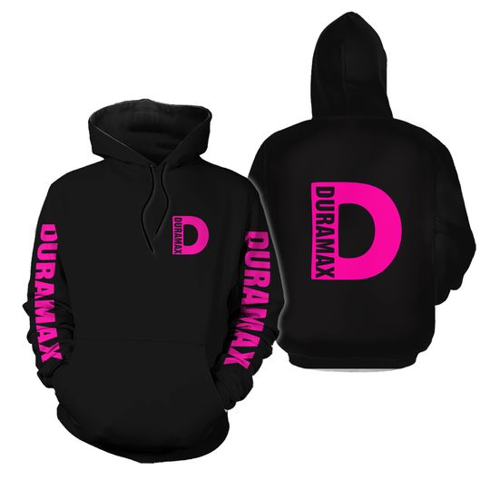 Discover Duramax Neon Pink Big D Design Color Black Hoodie Hooded Sweatshirt