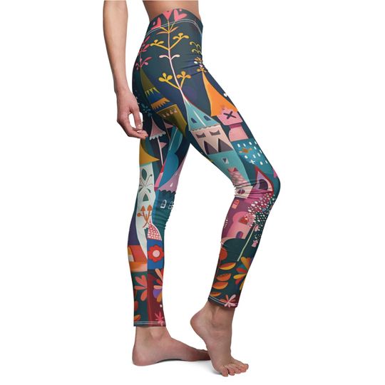 Discover Stylish Comfy Stretch Leggings, Mary Blair "It's a Small World" Inspired Leggings