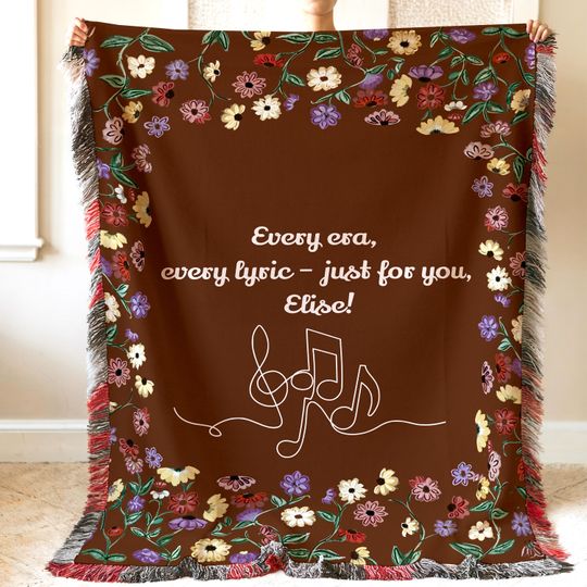 Discover Piano Floral Personalized  Era Blanket Tour Blanket Taylor Floral Blanket