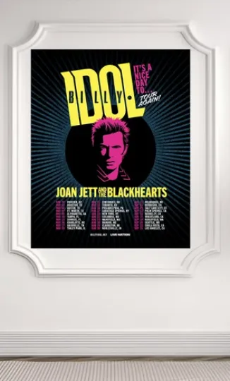 Discover Billy Idol Poster, Glossy Music Tour Date 2025 Poster