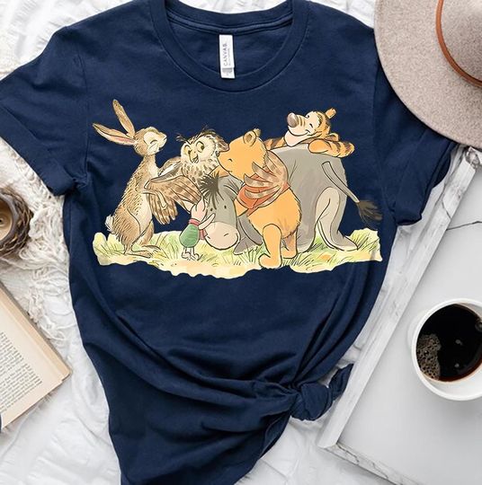 Discover Vintage winniee the poohh Group Characters T-Shirt, Disneyyy Family Shirt