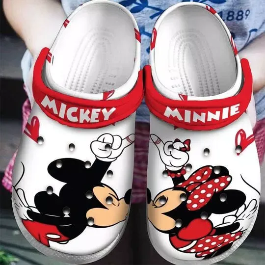 Discover Mickeyy  Minniee  Heart Pattern Clogs-Slippers Classic Clogs