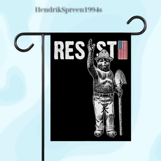 Discover Resist Bear Garden Flag, Protect Our National Parks Flag, Environmental Activism Flag