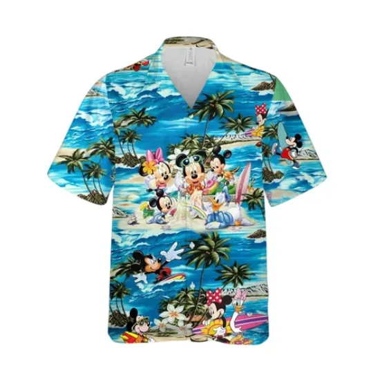 Discover Mickeyy Minniee and Friends Surfing Hawaiian Shirt Awesome Matching Disneyyy Family
