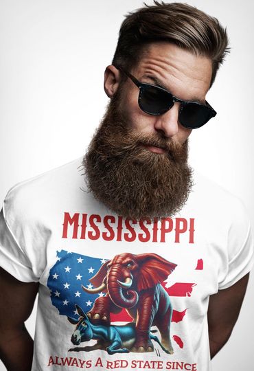 Discover The 2025 Mississippi red state t-shirt. Celebrate the GOP's domination through history - including President Trump's BIG 2024 win!