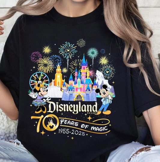 Discover Disneyyland 70Th Anniversary Shirt, Disneyyland Castle Platinum 1955-2025 Shirt
