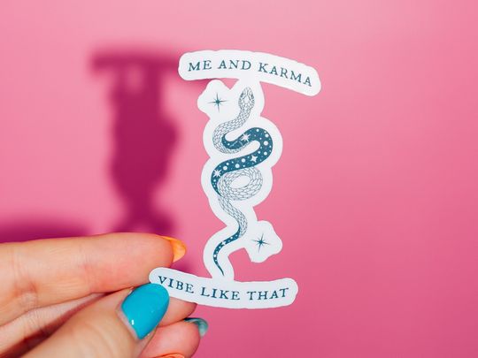 Discover Me And Karma Vibe Like That Sticker, Eras Concert, Taylor Lyric, Tour Merch