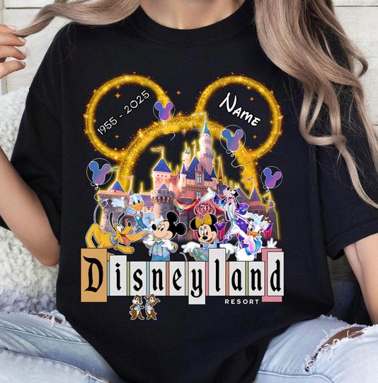 Discover Mickeyy & Friends Disneyyland Castle Platinum Celebration 1955-2025 Shirt