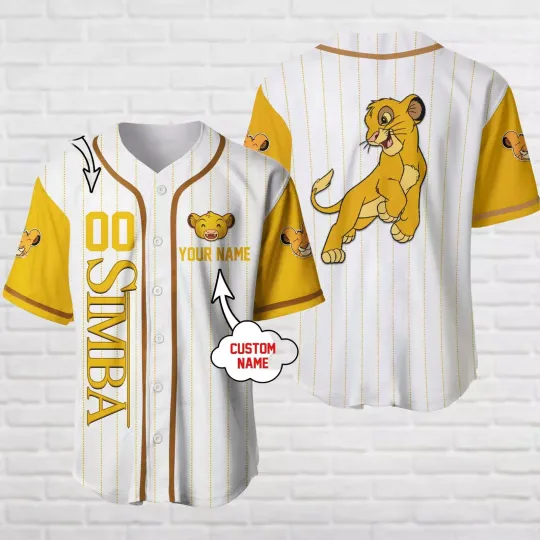 Discover Simbaa Disneyyy Lion King 3D Baseball Jersey Shirt Christmas Day Gift