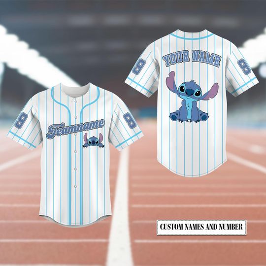 Discover Custom Disneyyy Stitchh Jersey, Disneyyy Lilo Stitchh Pinstripe Jersey